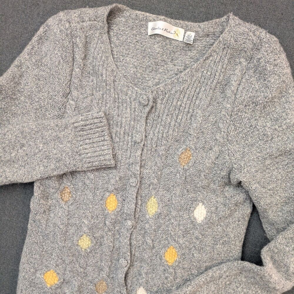 Charlie & Robin Anthropologie Cardigan Wool Button Front Sweater Women's Small